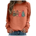 thumbnail image 4 of VBARHMQRT Sweat-Shirt Court pour Femmes, Manches Longues, Col Rond, Imprimé de Noël, Léger, 4 of 5