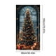 thumbnail image 3 of Adornos navideños, regalos navideños, cubierta de puerta navideña de 35 x 71 pulgadas, decoración con patrón de árbol de Navidad, decoración de puerta y pared para Navidad, decoración para festivales, 3 of 6