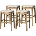 thumbnail image 6 of Maven Lane Adrien Backless Saddle Kitchen Stool, Natural Wood, Set of 4, 6 of 9