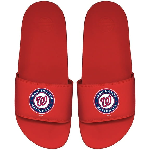 Men's ISlide Red Washington Nationals Primary Motto Slide Sandals
