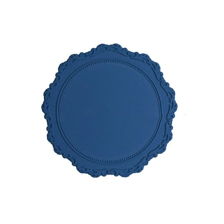

Wanwan Vintage Lace Decor Serving Tray Retro Style Beautiful ABS Resin Coffee Tray for Home