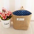 thumbnail image 4 of SPRING PARK Hanging Storage Bag Cotton Linen Small Storage Basket Collapsible Convenient Decor Bin Bag for Room Wall Door Closet, 4 of 7