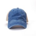 thumbnail image 3 of 2PCS Gorra trasera de malla ajustable Gorra de béisbol de malla curvada Gorra de camionero lavada retro Sombrero de sol transpirable, 3 of 5