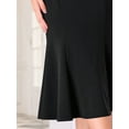 thumbnail image 4 of DARING DIVA Women Fishtail High Waist Belted Work Midi Mermaid Skirts XL Black, 4 of 6