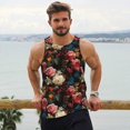 thumbnail image 6 of Cauagu Rose Flowers Print Men's Sleeveless Muscle Shirts,Tank Tops Quick Dry Workout Tank Top Gym Muscle Tee Fitness Bodybuilding T Shirt for Men-4X-Large, 6 of 7