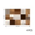 thumbnail image 4 of Amarainy Geometric Brown And Beige Patchwork Design Linen Table Mats Set Of 4 For Home Kitchen Table Decor 12x18 inch, 4 of 5
