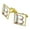 Gold, variant on Letter B Floral Monogram Initial Square Cufflink Set - Silver or Gold