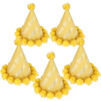 LOLIPPYY 5Pcs Reusable Birthday Crown Golden Cone Birthday Party Hats for Kids