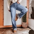 thumbnail image 7 of Karymi Capri Pants for Women High Waist Straight Leg Jeans, Center Seam Front Denim Pants with Rolled Cuff, Casual Loose Fit Wide Leg Trousers Biker Shorts Women, 7 of 7