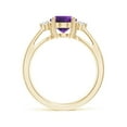 thumbnail image 2 of ANGARA Natural Tapered Shank 1.6 ct Amethyst Ring with Diamond Accents in 14K Yellow Gold for Women (Size-9x7mm) | February Birthstone, Anniversary, Jewelry Gift for Women | Natural Amethyst Ring, 2 of 9