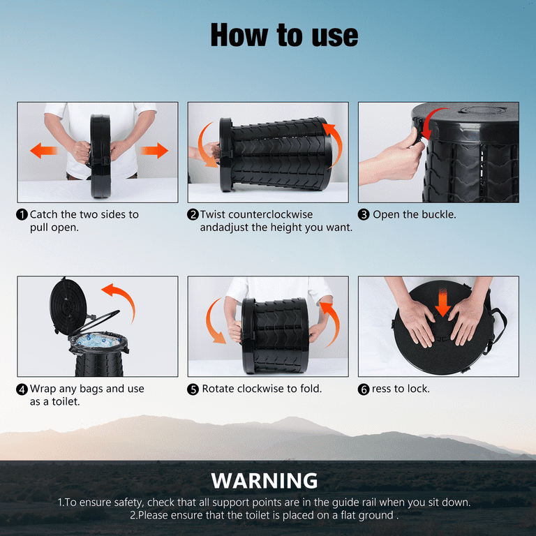 SUNOYAR Portable Camping Toilet, Backpacking Bathroom, Suitable