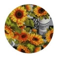 thumbnail image 4 of Chilfamy Sunflower Round Tablecloth Spring Summer Flower Black Buffalo Plaid Yellow Floral Decorative Table Cloth with Dust-Proof Wrinkle Resistant Decor for Home Dining Room Outdoor Patio 46-50, 4 of 8