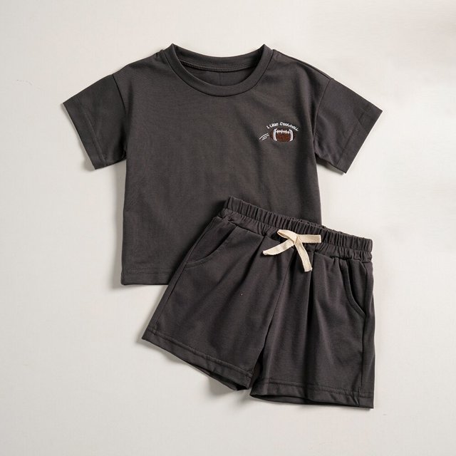 Chándal de 2 piezas para niños, conjuntos de ropa deportiva para bebés, conjuntos de ropa, camiseta, pantalones cortos, conjunto de verano para niñas pequeñas