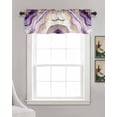 thumbnail image 3 of Purple Marble Linen Curtain Valance for Bedroom/Bathroom/Kitchen/Office/Living/Dining Room Window,Gradual Marbling Luxurious Gold White Rod Pocket Topper Decorative Cafe Drapes Panel 60"x18", 3 of 6