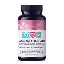 LIVS Women's Shilajit Capsules, 1000mg Himalayan Extract, 50% Fulvic Acid, Energy & Vitality Support, Vegan, 90 Count (45 Servings)