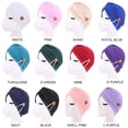 thumbnail image 4 of Coofit Women Turban Hat Knotted Solid Color Hair Loss Hat Head Wrap Hat with Buttons, 4 of 7