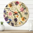 thumbnail image 2 of Designart 'Coloful Wildflowers Floral Pattern I' Traditional Wood Wall Clock, 2 of 5