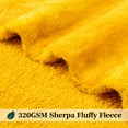 thumbnail image 4 of PAVILIA Sherpa Throw Blanket For Couch Sofa, Mustard Yellow Fluffy Warm Plush Blanket for Twin Bed, Cozy Super Soft Lightweight Throw, Fuzzy Decorative Blanket, All Season Home, 60x80, 4 of 9