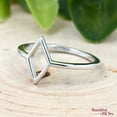 thumbnail image 3 of SS DESIGNS Open Rhombus Shape Geometric Minimalist Sterling Silver Ring, Womens Rhombus Silver Ring, 3 of 4