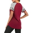 thumbnail image 3 of LELINTA Women's Casual Tops Short Sleeve V-Neck Shirts Loose Blouse Basic Tee T-Shirt, Wine Red, 3 of 6