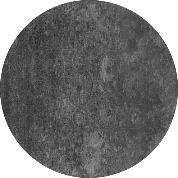 Ahgly Company Indoor Round Oriental Gray Industrial Area Rugs, 3' Round