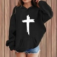 thumbnail image 4 of WRTFVZA Girls Hoodies Size 10-12, Christian Jesus Prints Hooded Sweatshirts Fall Winter Clothes (Big Girls, Black, 8-9 Years), 4 of 4