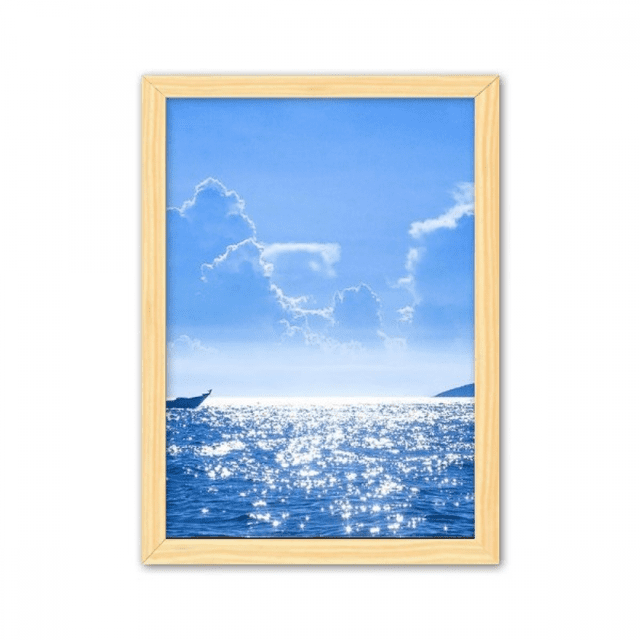 El agua del océano mar barco Ciencia naturaleza foto Cuadro de madera decorativa marco de casa A4