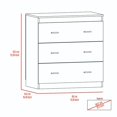thumbnail image 6 of Modern 3 Drawer Dresser, Double Chest of Drawers with Storage, Clothing Organizer with Cut-Out Handle, Dresser Chest, Wood Storage Cabinet for Living Room, Bedroom, Hallway, Black, 6 of 7