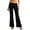 Black, variant on Women's Knit Dress Pants Fold Over Polka Dot Waist Flare Low Rise Flowy Loose Elastic Waist Work Business Trousers Casual Daily Wear,Navy,M