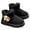 Black, variant on Winter Warm Boots For Girls Cozy Lined Ankle Booties With Cute Puppy Doll Design Sole Outdoor Play Footwear, Furry Lined Boots Sizes 12 Little Kid(5.5-6 Years)