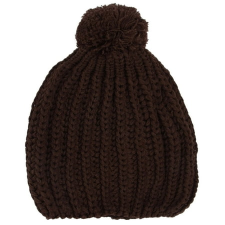 - Fashion Women Diamond Weave Knit Pompom Beanie Cap Winter Warm Hat