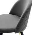 thumbnail image 6 of Side Dining Chair, Set of 2, Velvet, Grey Gray, Modern Contemporary Urban Design, Kitchen Room Cafe Bistro Restaurant Hospitality, 6 of 9