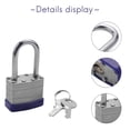 thumbnail image 4 of 2 Pack Padlocks with Keys Shackle Padlocks Long Lock Heavy Duty Key Padlock Weatherproof Locks for Garden Shed Garage, 4 of 5