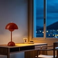 thumbnail image 4 of 1 PCS Kawaii Lamp Modern Flower Bud Tou Ch Dimmable 1800mAh Rechargeable Desk Lamps No Rdic Minimalist Mush Room Lamps Retro Nightstand Bedside Lamp For Bedroom Living Room - Red, 4 of 6