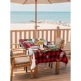 thumbnail image 3 of Rectangle Outdoor Tablecloth With Umbrella Hole And Zipper– Red Truck Tree Christmas Snowman Waterproof Patio Table Cover for Party, Picnic, Backyard, 60"x102" , Red Black Buffalo Plaid, 3 of 8