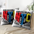 thumbnail image 3 of LALILO Throw Pillow Covers New York Cool Denim Shirt Graphic City Cushion Cover 18" x 18", 2 Pack, 3 of 6
