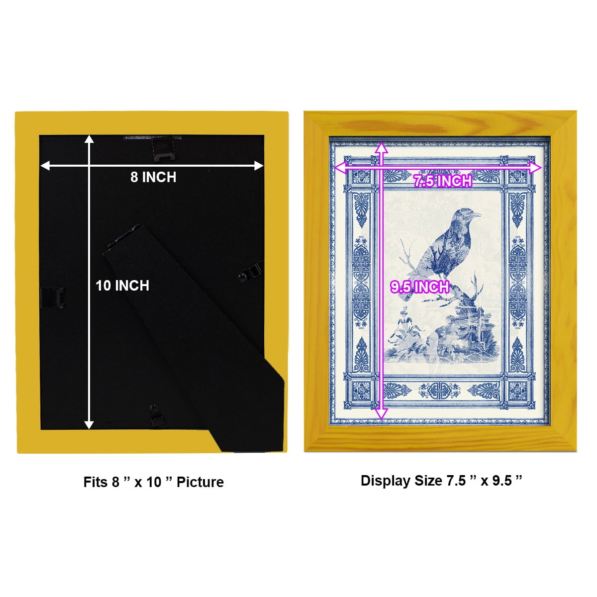 Toile de Jouy I -Framed Print w/glass-Sunflower Yellow