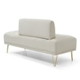 thumbnail image 7 of 56.3"End of Bed Bench, Modern Ottoman Bench, Velvet Fabric Upholstered 2 Seater Sofa Couch, Entryway Ottoman Bench, Fuzzy Sofa Stool Footrest ,Window Bench with Gold Metal Legs for Living Room Bedroom, 7 of 7