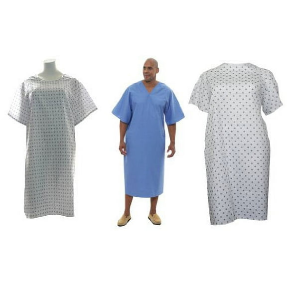 3 Pack Hospital Gowns - Demure, Snowflake and Solid Blue