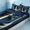 thumbnail image 2 of Erosebridal Ocean Anchor Zipper Full Size Comforter Sets with Fitted Sheet and 2 Pillowcases, Coastal Lodge Cabin Zipper Bedding Set, Navy Reversible, 2 of 7