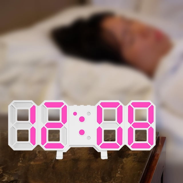 Reloj de pared digital perfecl LED 3D Minimalista rosa