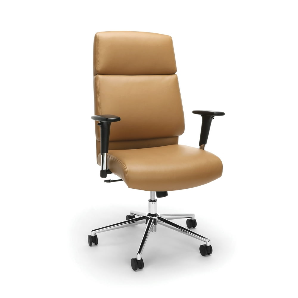 OFM Model 568 High-Back Bonded Leather Manager's Chair, Camel with Chrome Base - Walmart.com 
