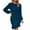 Dark Blue, variant on MIUOWANP Fall Dresses for Women 2024 Plus Size Women Fashion Sexy Long Sleeve V-Neck Slim- Bag Hip Plus Size Dress Beige L