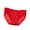 #0481-Red, variant on Satin Bikini Panties for Women Criss Cross Strap Mesh Panel Full Coverage Briefs Silky Smooth Alluring Intimates Gift