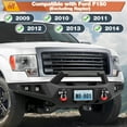 thumbnail image 7 of POFENZE F150 Front Bumper for 2009-2014 Ford F150 Pickup Bumper w/Winch Plate, LED Lights, D-rings and License Plate Bracket, 7 of 7