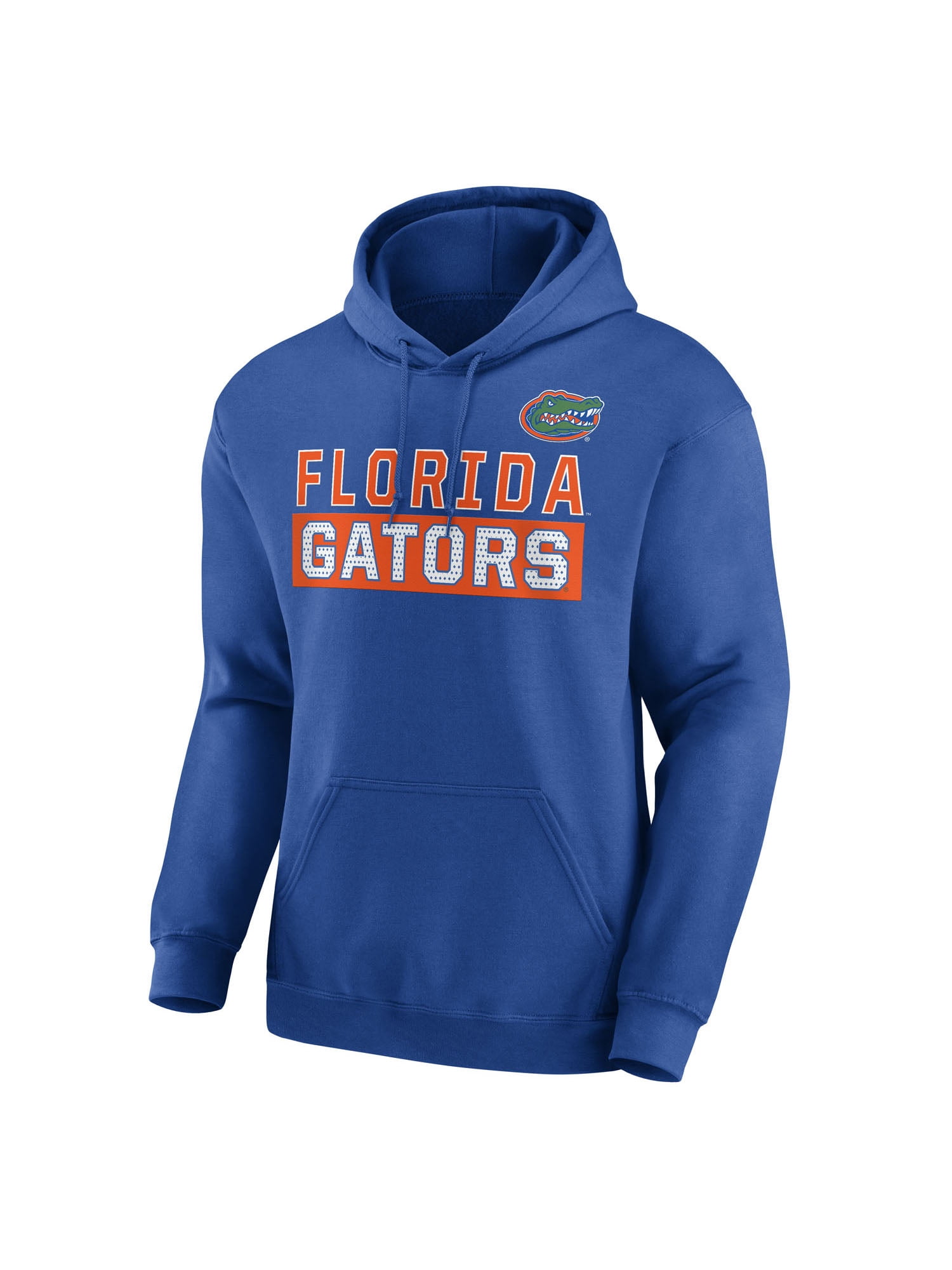 NCAA Florida Gators Men's Royal Stacked Cotton Fleece Pullover Hoodie, Up to Size 3XL