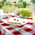 thumbnail image 5 of Buffalo Check Tablecloth Wrinkle Resistant Waterproof Table Cloth, Heavy Weight Plaid Washable Polyester Fabric Table Cover for Outdoor Picnic, Dinner and Party, Red and White, 60 x 120 Inch, 5 of 5