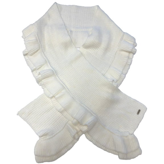 Calvin Klein Womens Tiered Ruffle Scarf, Cream