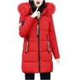 thumbnail image 1 of Veste d'Hiver pour Femmes Veste d'Hiver Épaisse pour Femmes Col Fermeture Éclair Poche Manteau Chaud Coton Chandail à Capuchon Vêtement d'Extérieur, 1 of 6