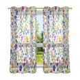 thumbnail image 6 of Yayeee Window Curtains Light Filtering 63"x42" Grommet Panel Pair Home Living Room Decor, Green Wildflower Pattern, 6 of 7